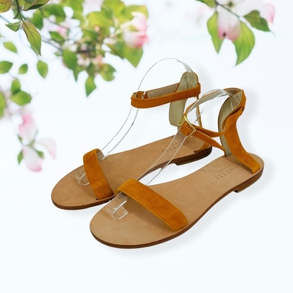 The Minimalist suede sandals in yellow - Toteme | Mytheresa Cornetti Yellow Suede Leather Sandals Size 39